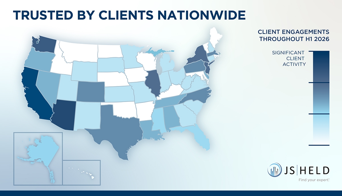 Client engagement heat map showing Strategic Advisory Group's project activity across the United States during H1 2026.